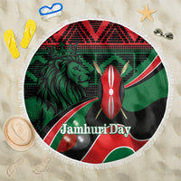 Kenya Jamhuri Day Beach Blanket Maasai Shield Spears Harambee