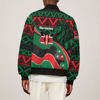 Kenya Jamhuri Day Bomber Jacket Maasai Shield Spears Harambee