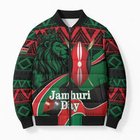 Kenya Jamhuri Day Bomber Puffer Jacket Maasai Shield Spears Harambee