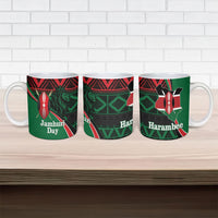 Kenya Jamhuri Day Ceramic Mug Maasai Shield Spears Harambee