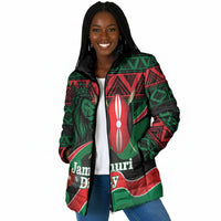 Kenya Jamhuri Day Padded Jacket Maasai Shield Spears Harambee