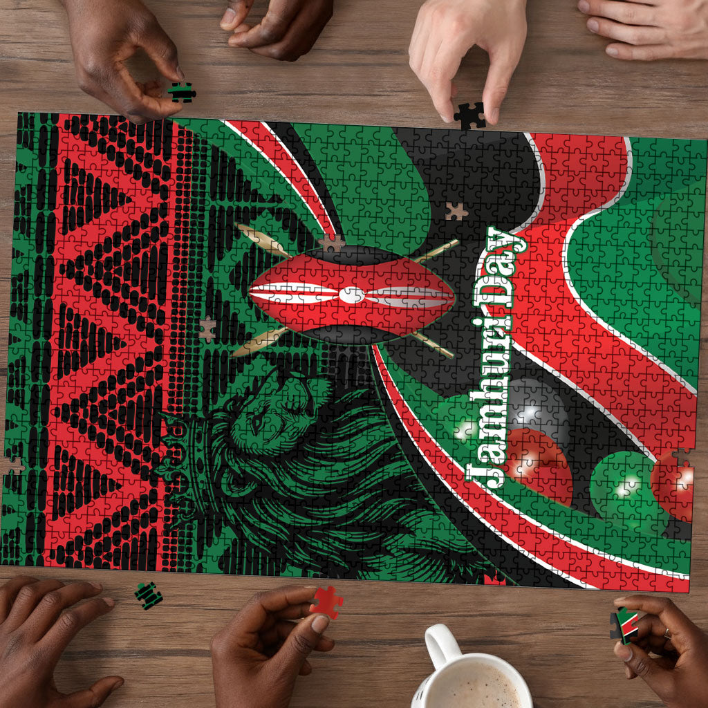 Kenya Jamhuri Day Puzzle Maasai Shield Spears Harambee
