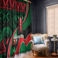 Kenya Jamhuri Day Window Curtain Maasai Shield Spears Harambee