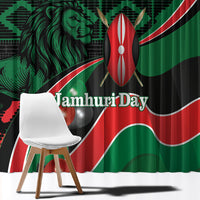 Kenya Jamhuri Day Window Curtain Maasai Shield Spears Harambee