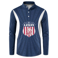 United States 2026 Rugby Custom Button Sweatshirt Go USA Hawk