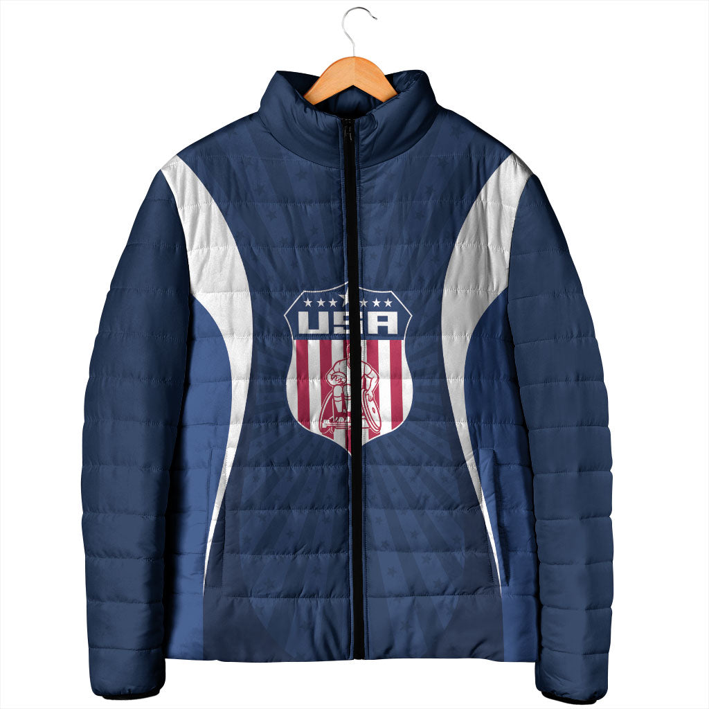 United States 2026 Rugby Custom Padded Jacket Go USA Hawk