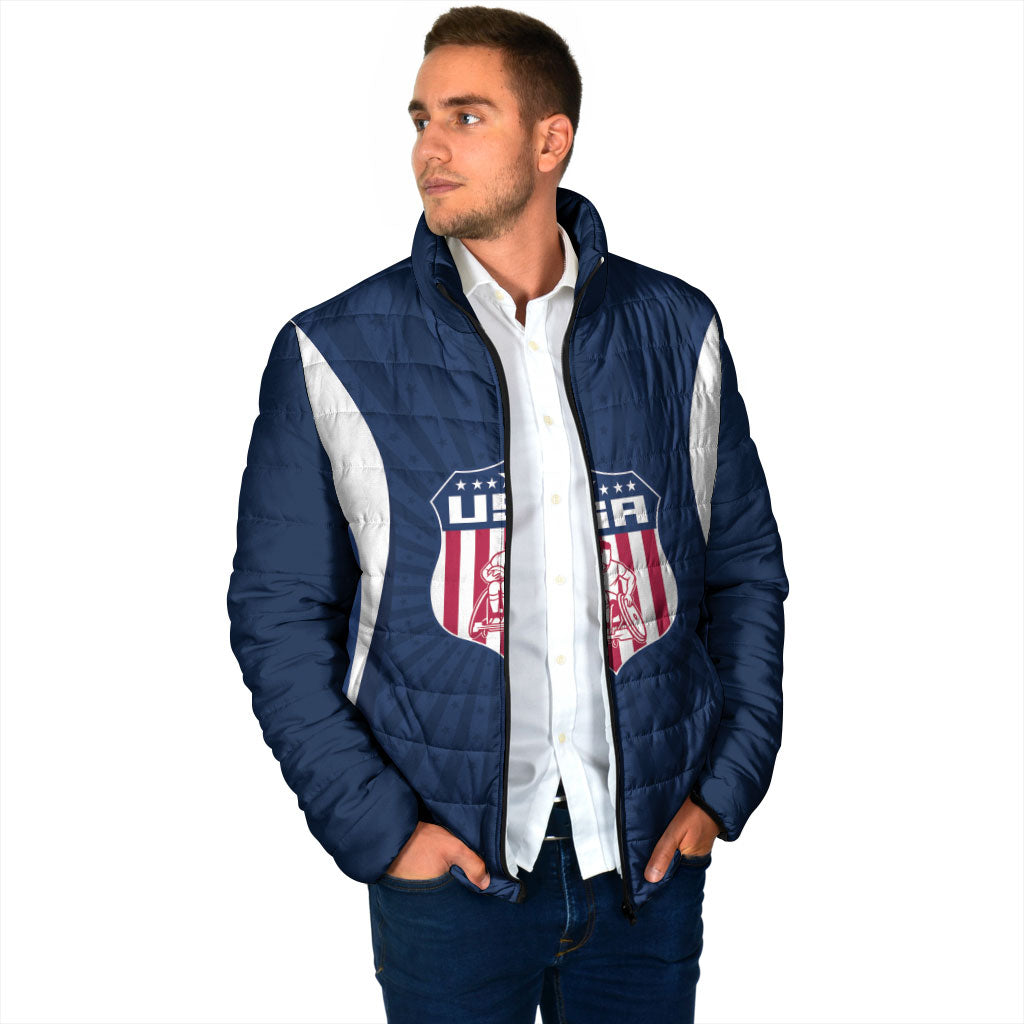 United States 2026 Rugby Custom Padded Jacket Go USA Hawk