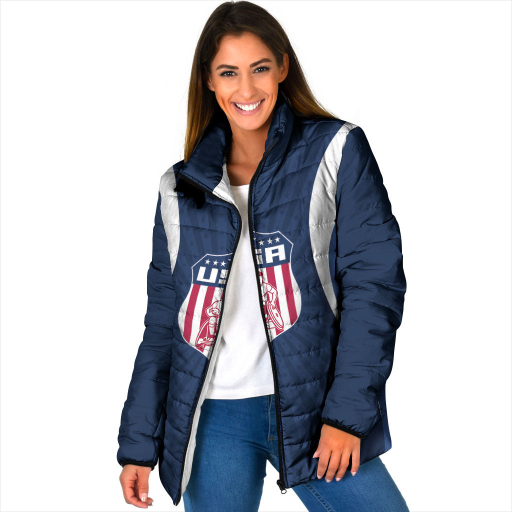 United States 2026 Rugby Custom Padded Jacket Go USA Hawk