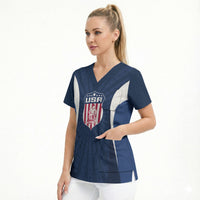 United States 2026 Rugby Custom Scrub Top Go USA Hawk