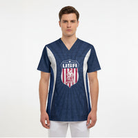 United States 2026 Rugby Custom Scrub Top Go USA Hawk