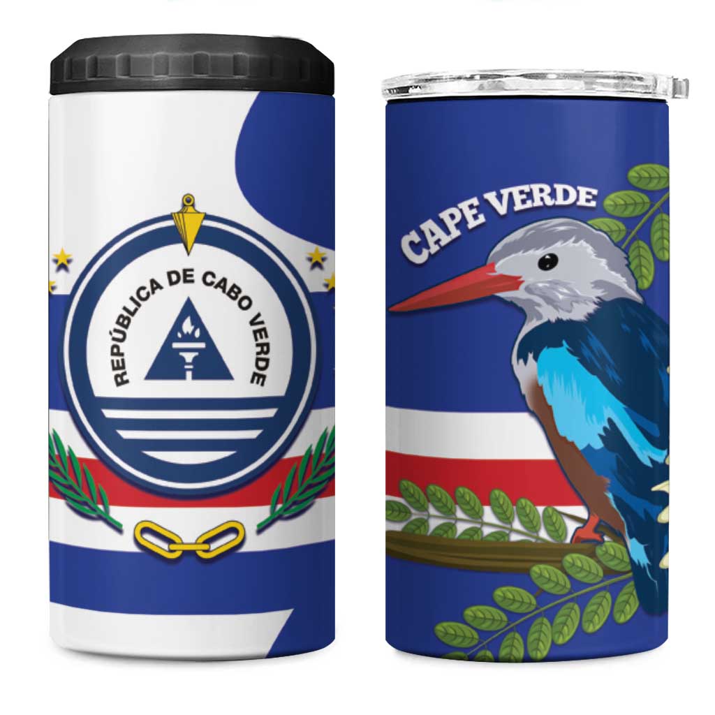 Cape Verde 4 in 1 Can Cooler Tumbler Grey-Headed Kingfisher Mix Honey Locust - Wonder Print Shop