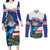 Cape Verde Couples Matching Long Sleeve Bodycon Dress and Long Sleeve Button Shirt Grey-Headed Kingfisher Mix Honey Locust - Wonder Print Shop