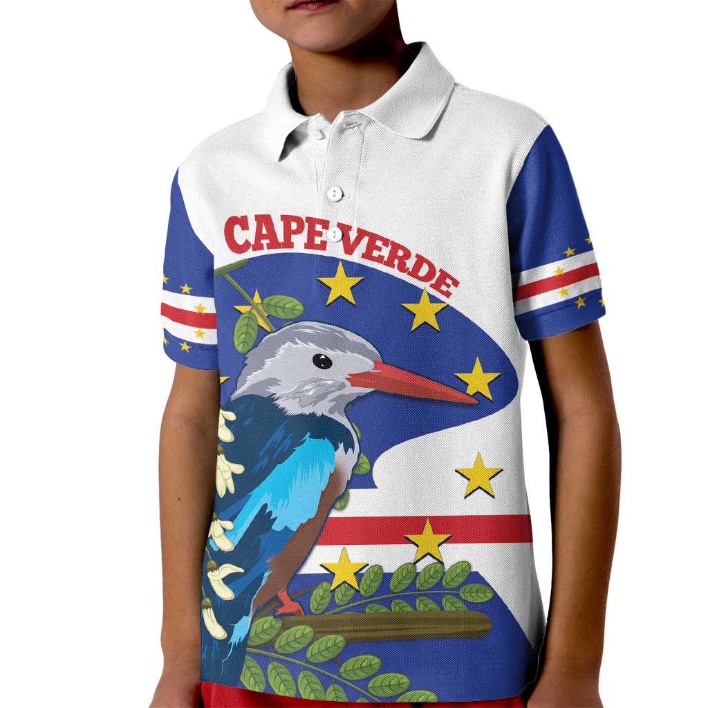 Cape Verde Kid Polo Shirt Grey-Headed Kingfisher Mix Honey Locust - Wonder Print Shop