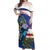 Cape Verde Off Shoulder Maxi Dress Grey-Headed Kingfisher Mix Honey Locust - Wonder Print Shop