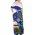 Cape Verde Off Shoulder Maxi Dress Grey-Headed Kingfisher Mix Honey Locust - Wonder Print Shop