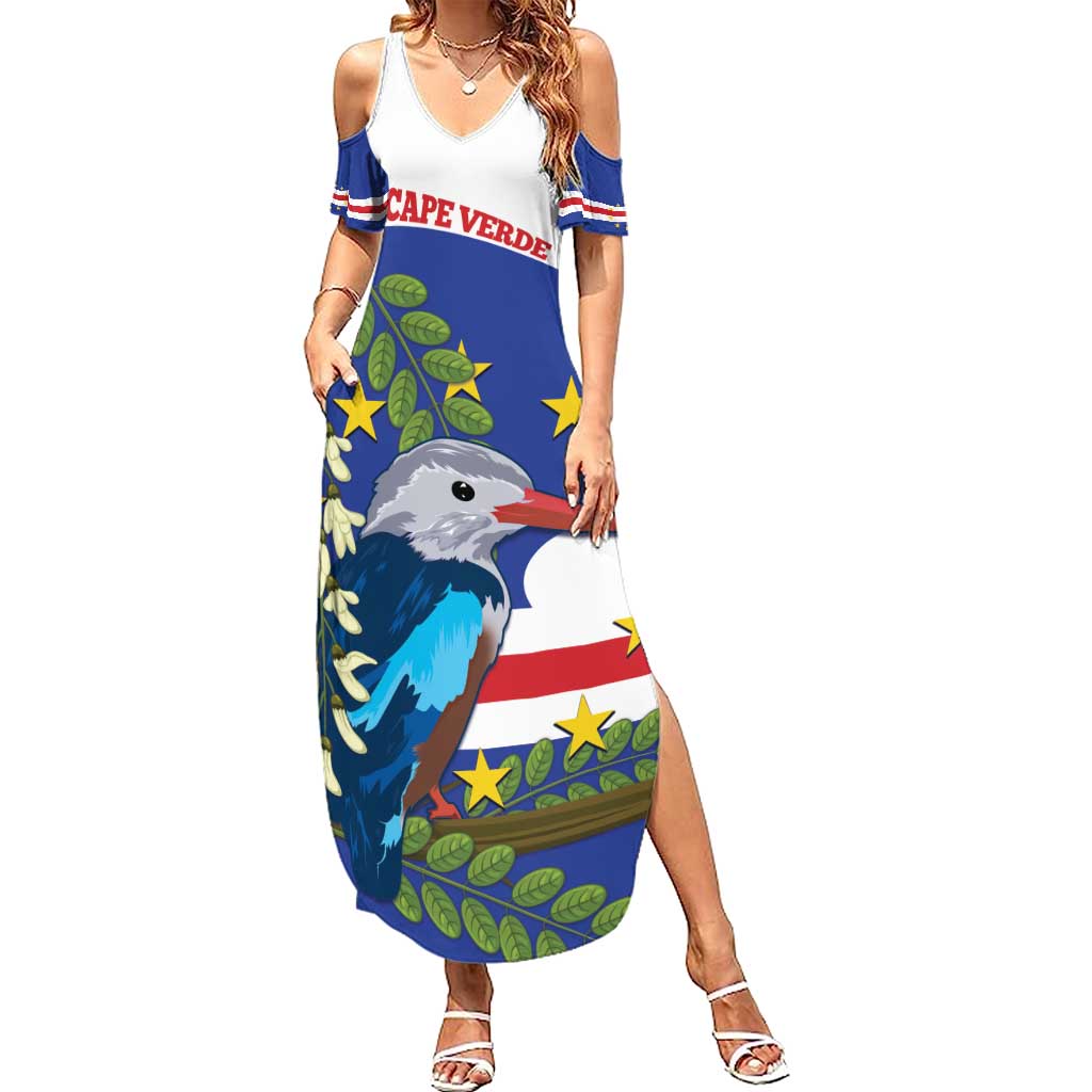 Cape Verde Summer Maxi Dress Grey-Headed Kingfisher Mix Honey Locust - Wonder Print Shop