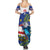 Cape Verde Summer Maxi Dress Grey-Headed Kingfisher Mix Honey Locust - Wonder Print Shop