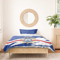 Blue white red Cape Verde flag duvet with crest and stars, two pillowcases