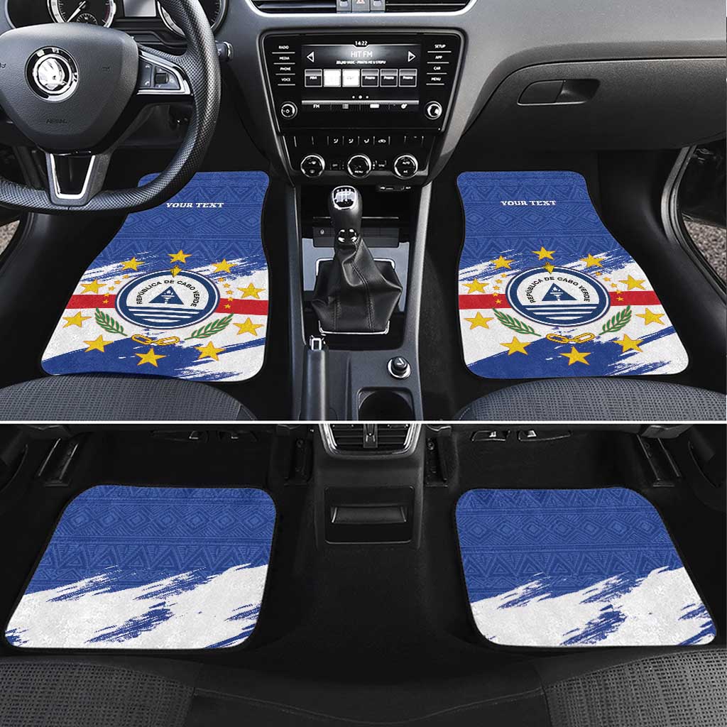 Personalized Cape Verde Car Mats Coat Of Arms - African Pattern - Wonder Print Shop