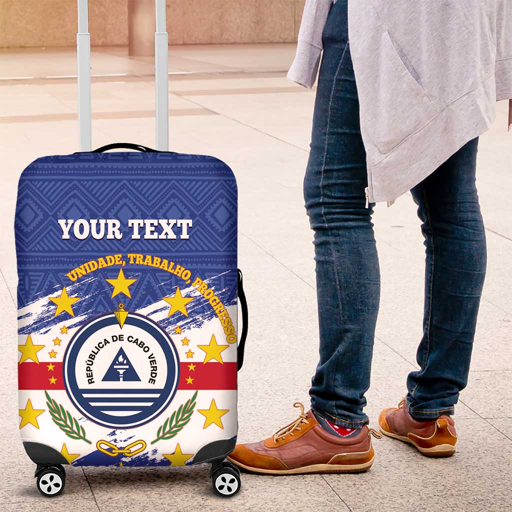 Personalized Cape Verde Luggage Cover Coat Of Arms - African Pattern - Wonder Print Shop