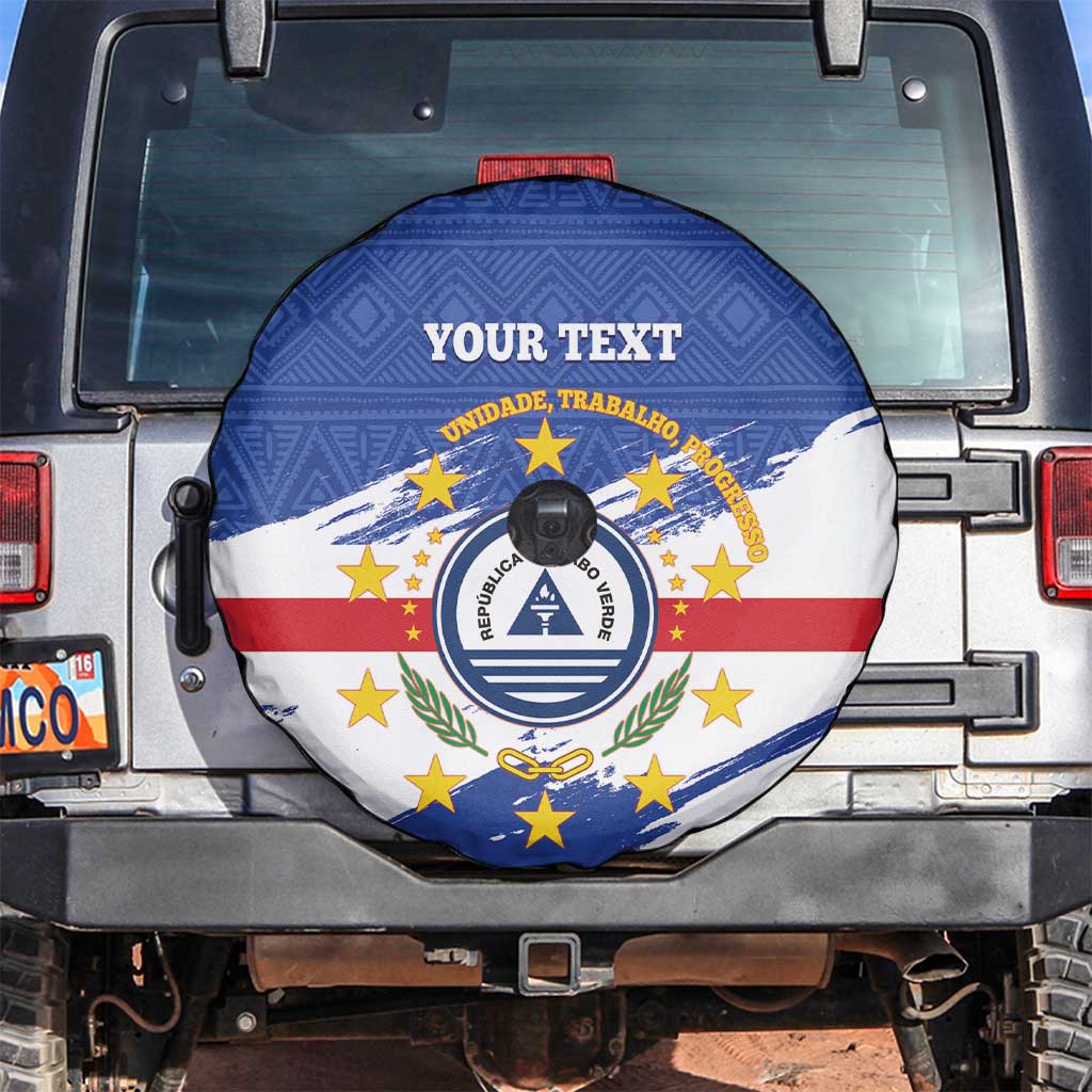 Personalized Cape Verde Spare Tire Cover Coat Of Arms - African Pattern - Wonder Print Shop