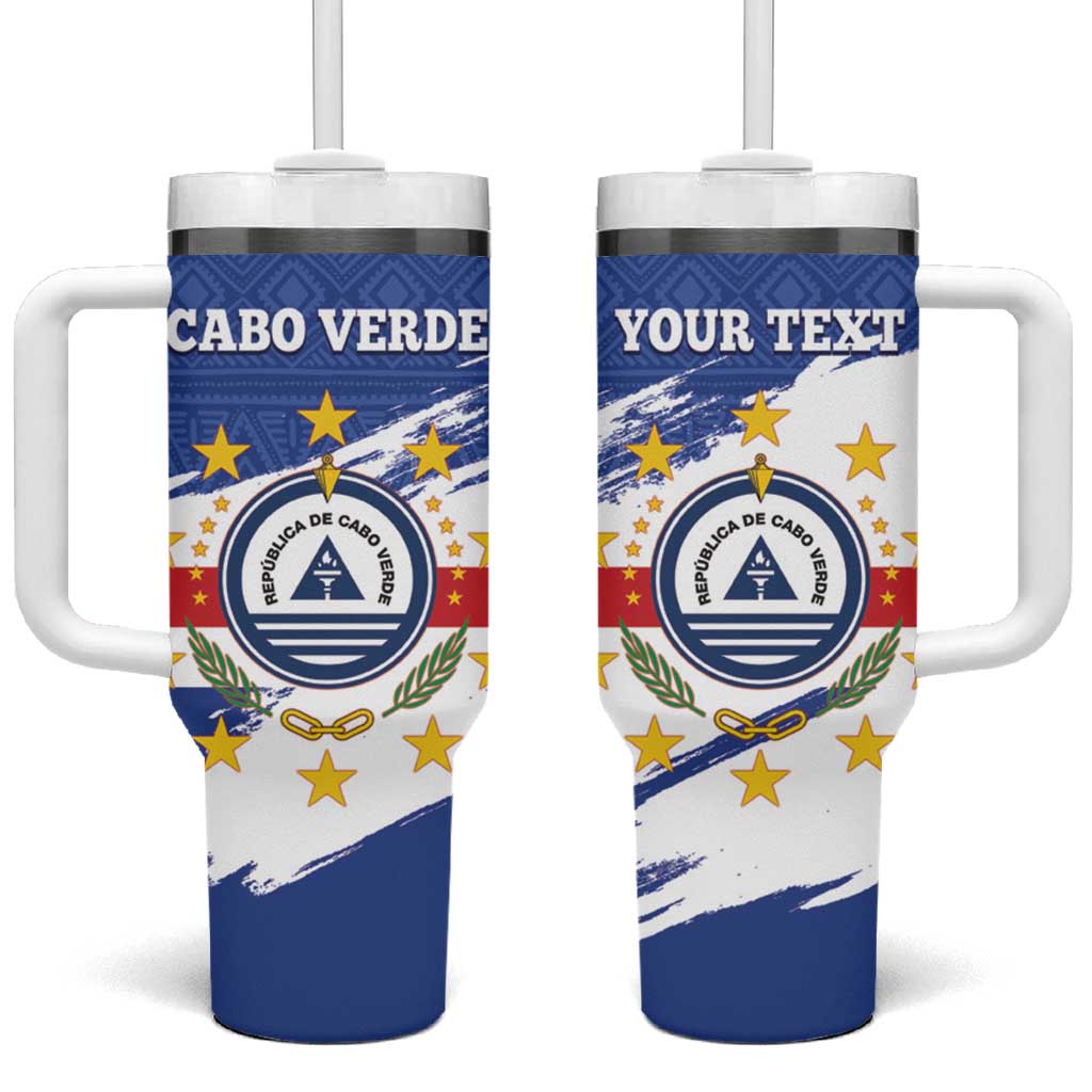 Personalized Cape Verde Tumbler With Handle Coat Of Arms - African Pattern - Wonder Print Shop