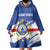 Personalized Cape Verde Wearable Blanket Hoodie Coat Of Arms - African Pattern - Wonder Print Shop