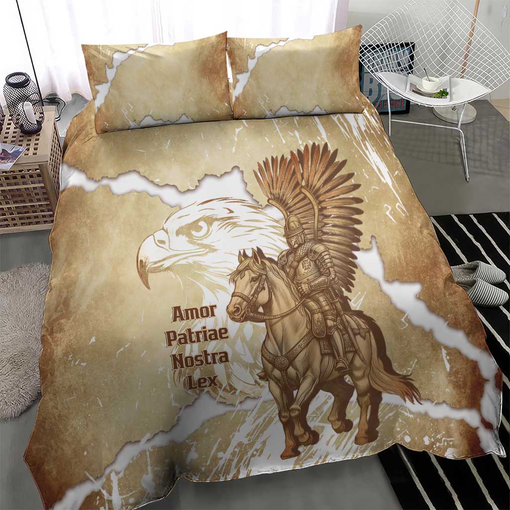 Winged Hussars Poland Bedding Set Amor Patriae Nostra Lex Polska Eagle