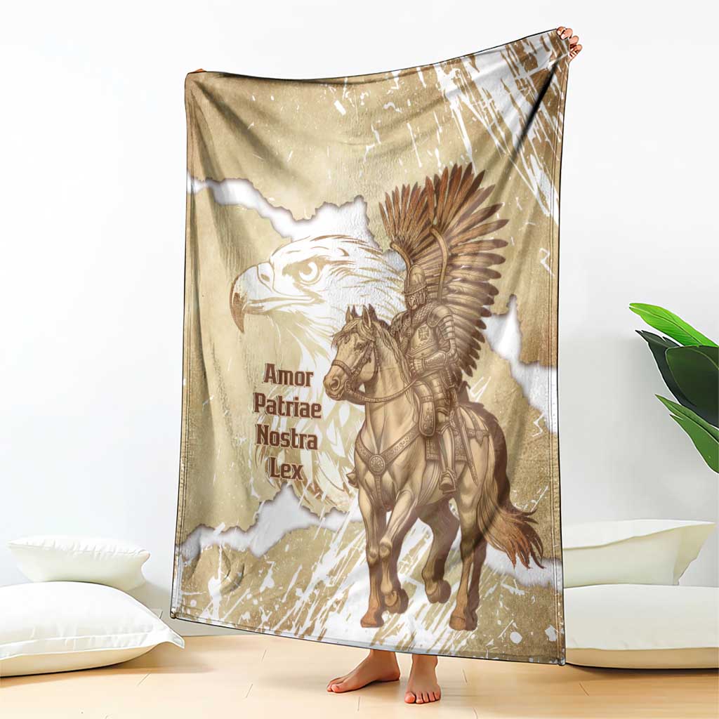 Winged Hussars Poland Blanket Amor Patriae Nostra Lex Polska Eagle
