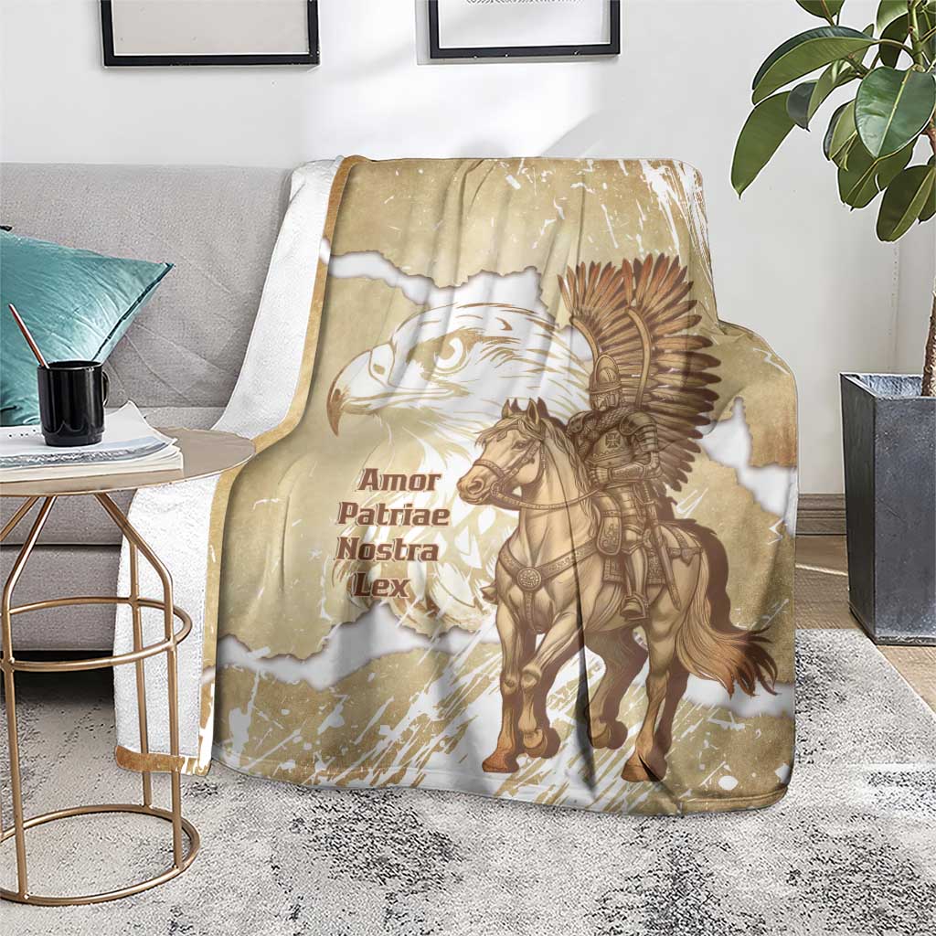 Winged Hussars Poland Blanket Amor Patriae Nostra Lex Polska Eagle