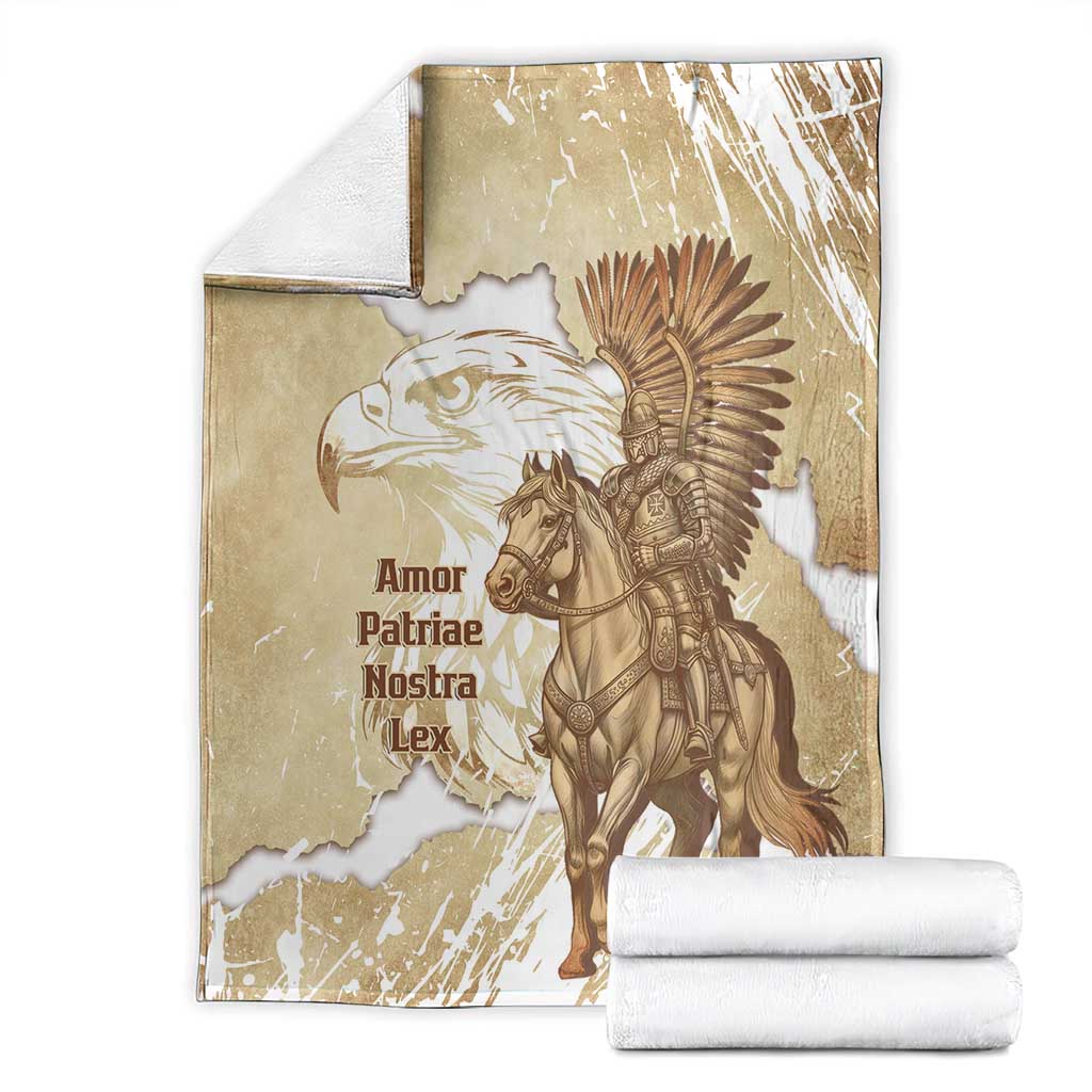 Winged Hussars Poland Blanket Amor Patriae Nostra Lex Polska Eagle