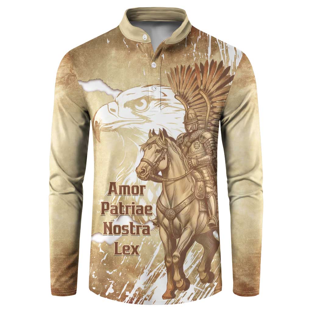 Winged Hussars Poland Button Sweatshirt Amor Patriae Nostra Lex Polska Eagle