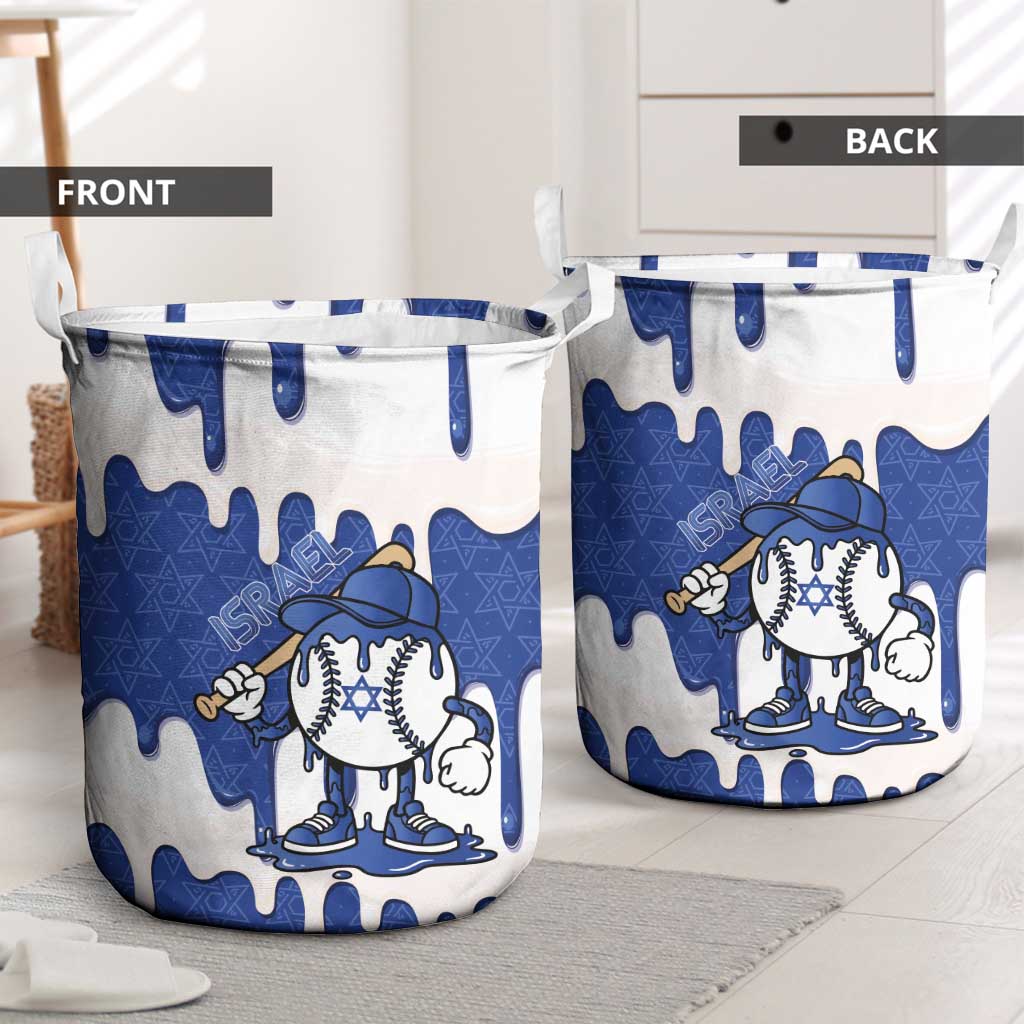 Israel 2026 Baseball Laundry Basket Star of David Pattern Drip Style