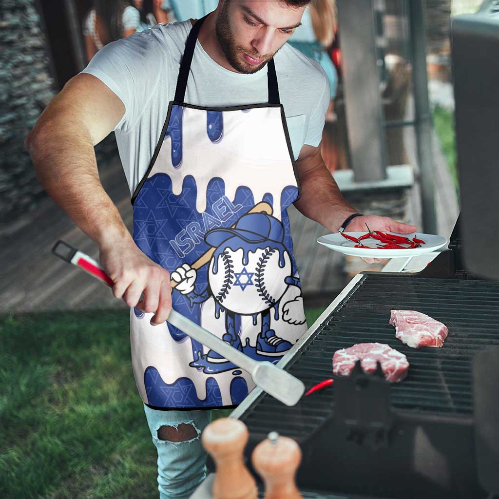 Israel 2026 Baseball Apron Star of David Pattern Drip Style
