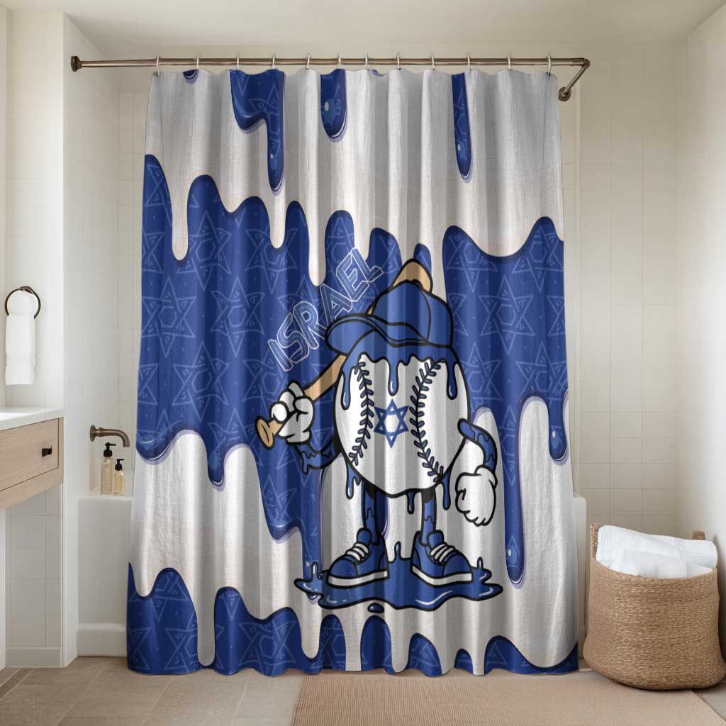 Israel 2026 Baseball Bathroom Set Star of David Pattern Drip Style