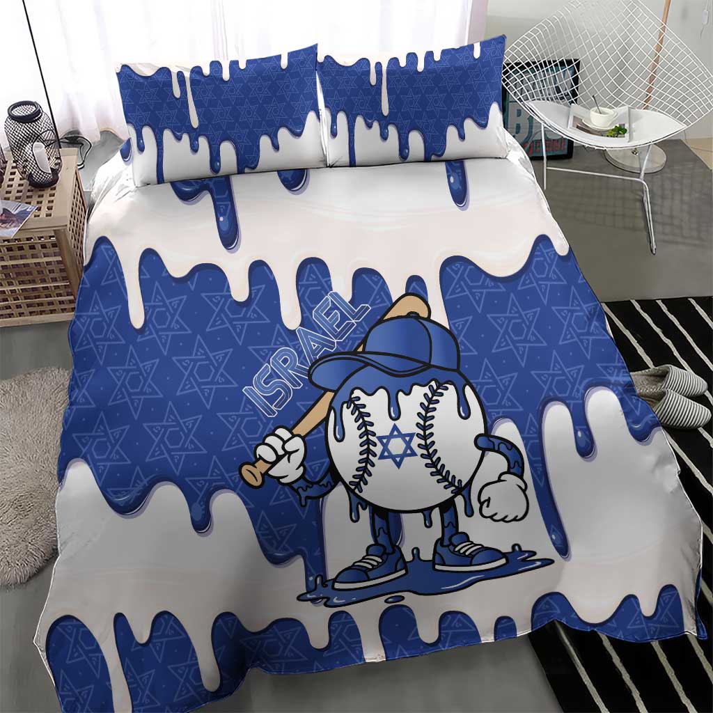 Israel 2026 Baseball Bedding Set Star of David Pattern Drip Style