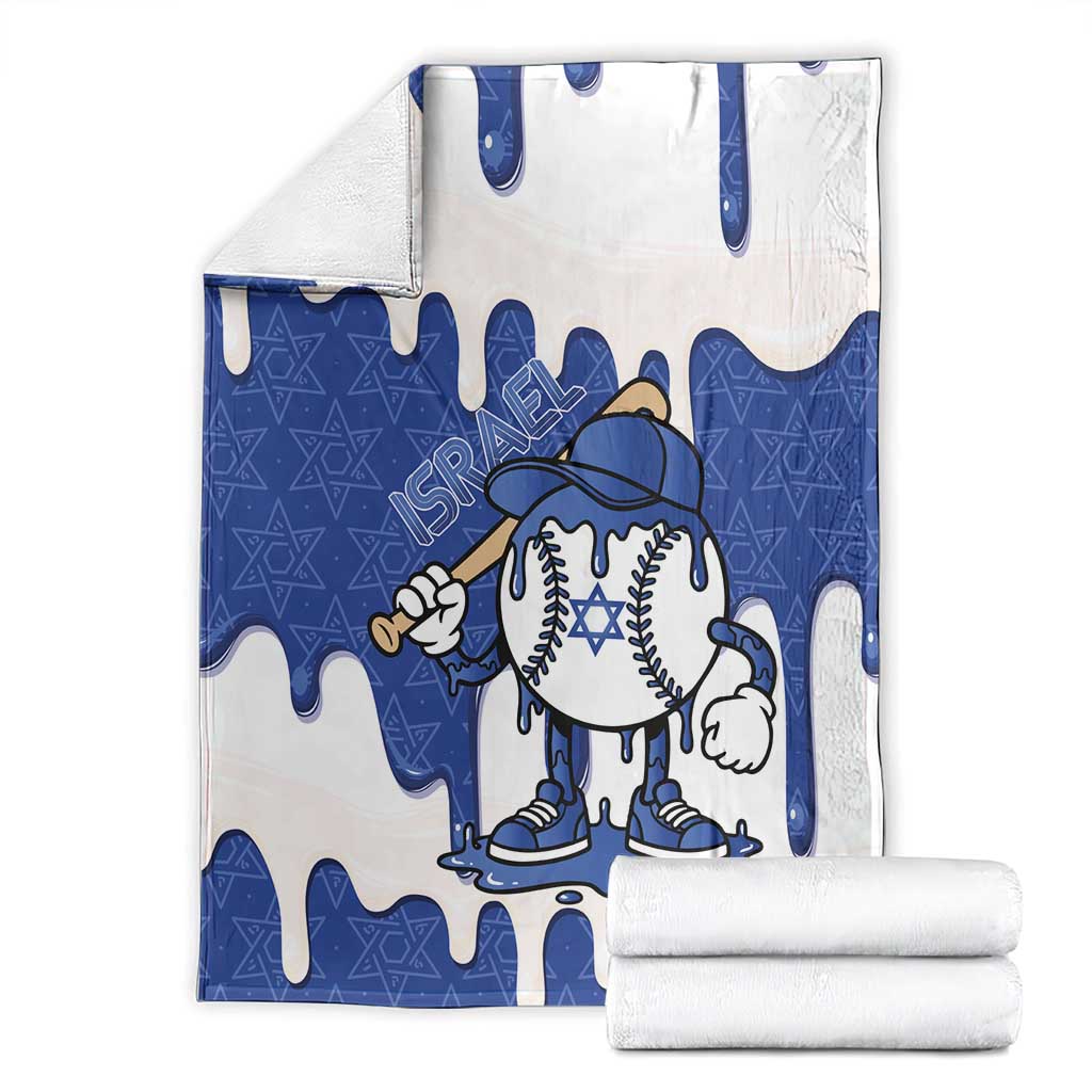 Israel 2026 Baseball Blanket Star of David Pattern Drip Style