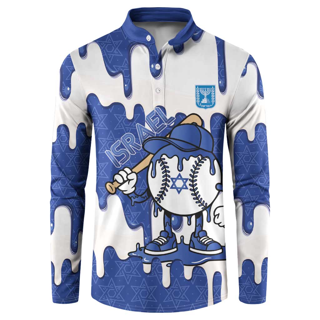 Israel 2026 Baseball Personalised Button Sweatshirt Star of David Pattern Drip Style