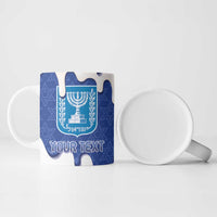 Israel 2026 Baseball Personalised Ceramic Mug Star of David Pattern Drip Style