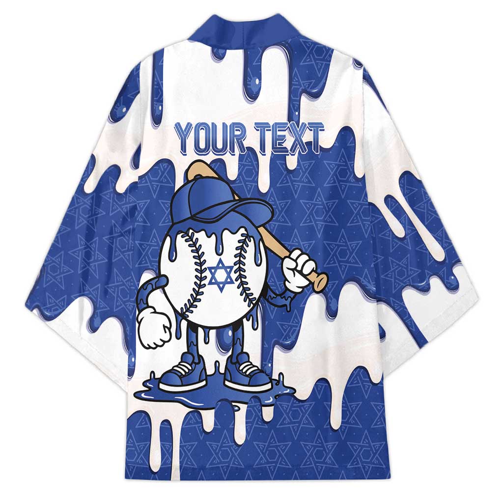 Israel 2026 Baseball Personalised Kimono Star of David Pattern Drip Style