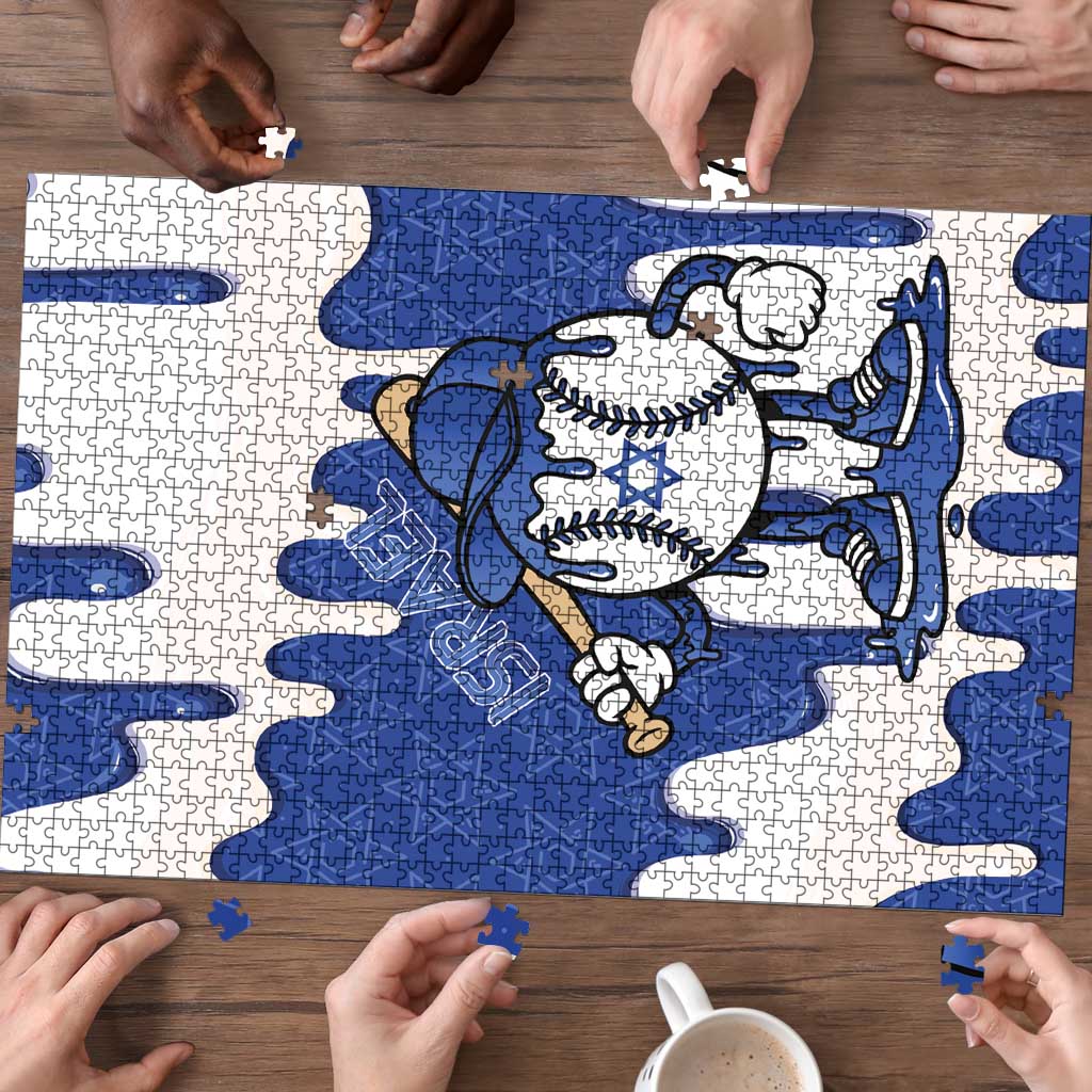 Israel 2026 Baseball Puzzle Star of David Pattern Drip Style