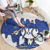 Israel 2026 Baseball Round Carpet Star of David Pattern Drip Style