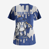 Israel 2026 Baseball Personalised Scrub Top Star of David Pattern Drip Style
