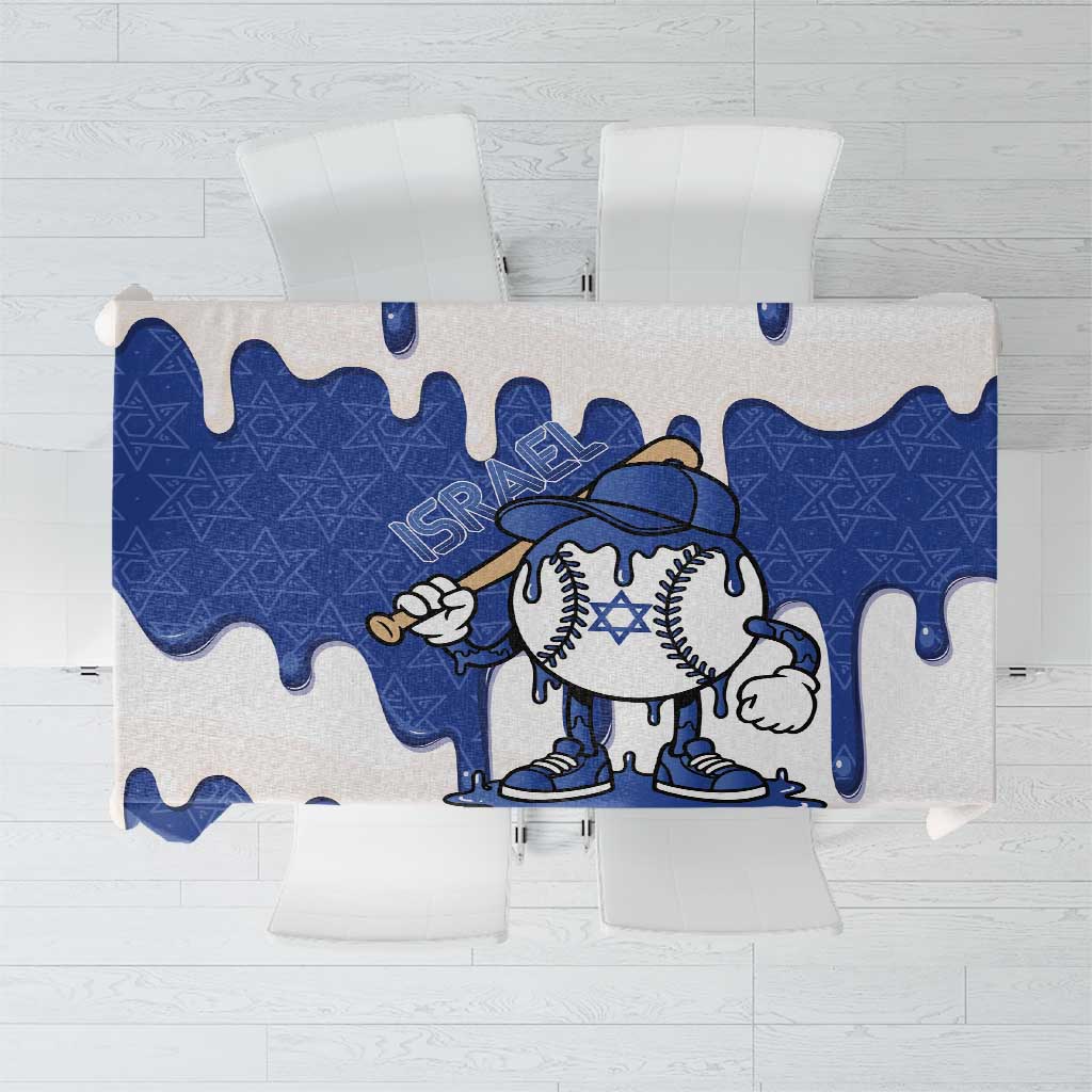 Israel 2026 Baseball Tablecloth Star of David Pattern Drip Style