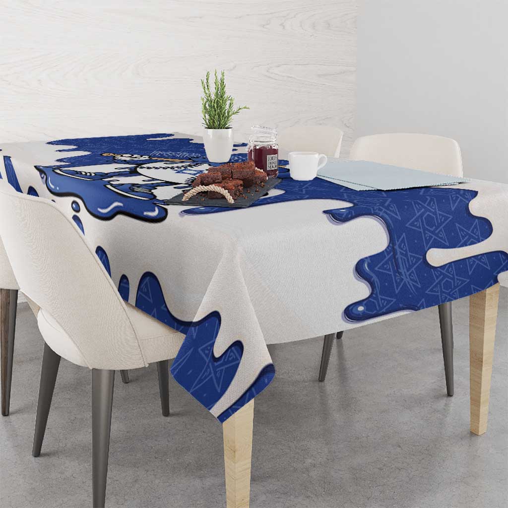 Israel 2026 Baseball Tablecloth Star of David Pattern Drip Style