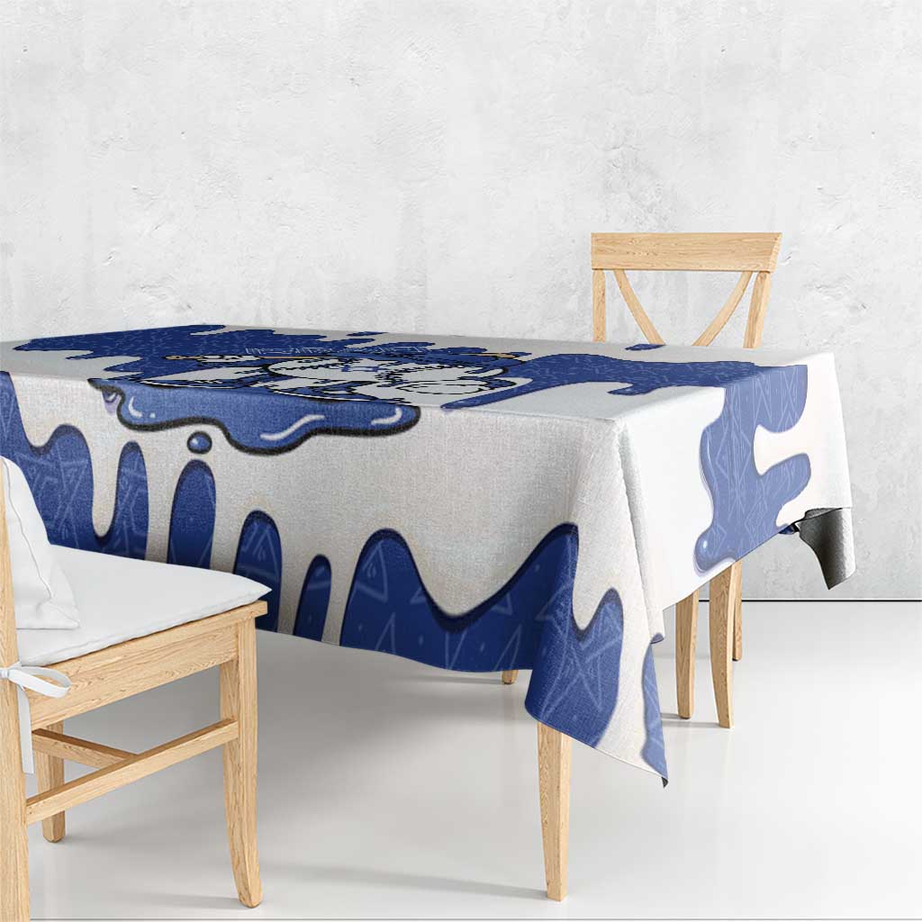 Israel 2026 Baseball Tablecloth Star of David Pattern Drip Style