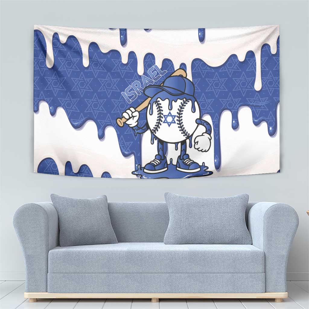 Israel 2026 Baseball Tapestry Star of David Pattern Drip Style