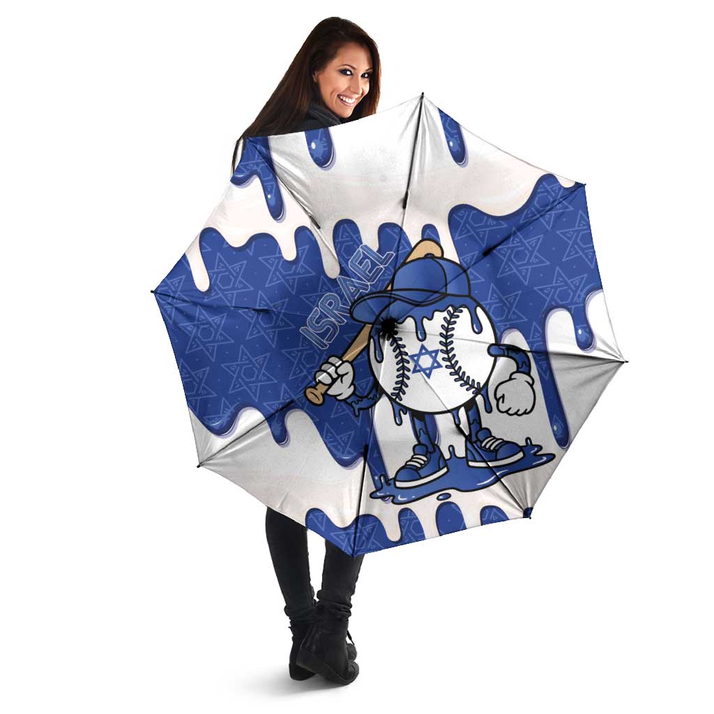 Israel 2026 Baseball Umbrella Star of David Pattern Drip Style