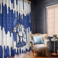 Israel 2026 Baseball Window Curtain Star of David Pattern Drip Style