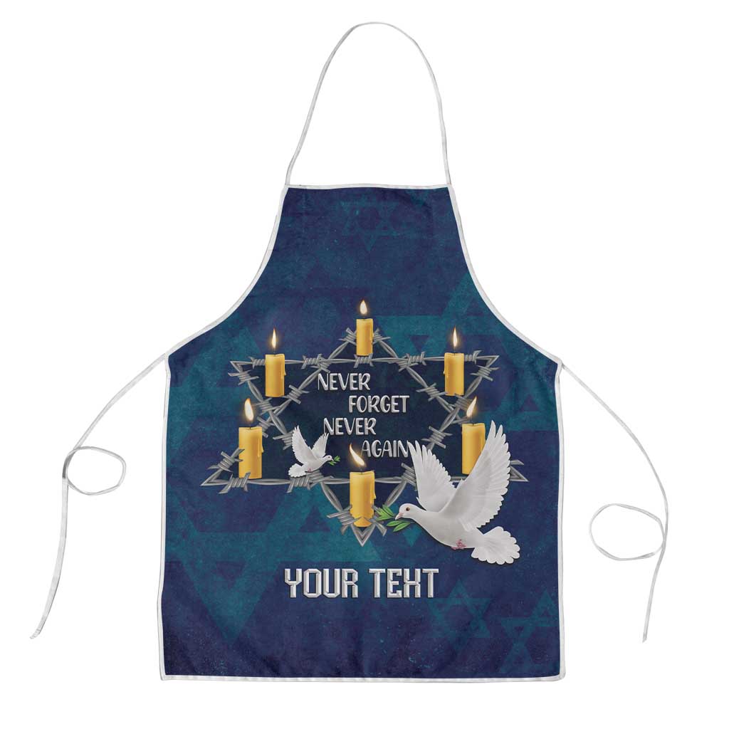 Personalised Israel Holocaust Remembrance Day Apron Yom HaShoah Never Forget Never Again